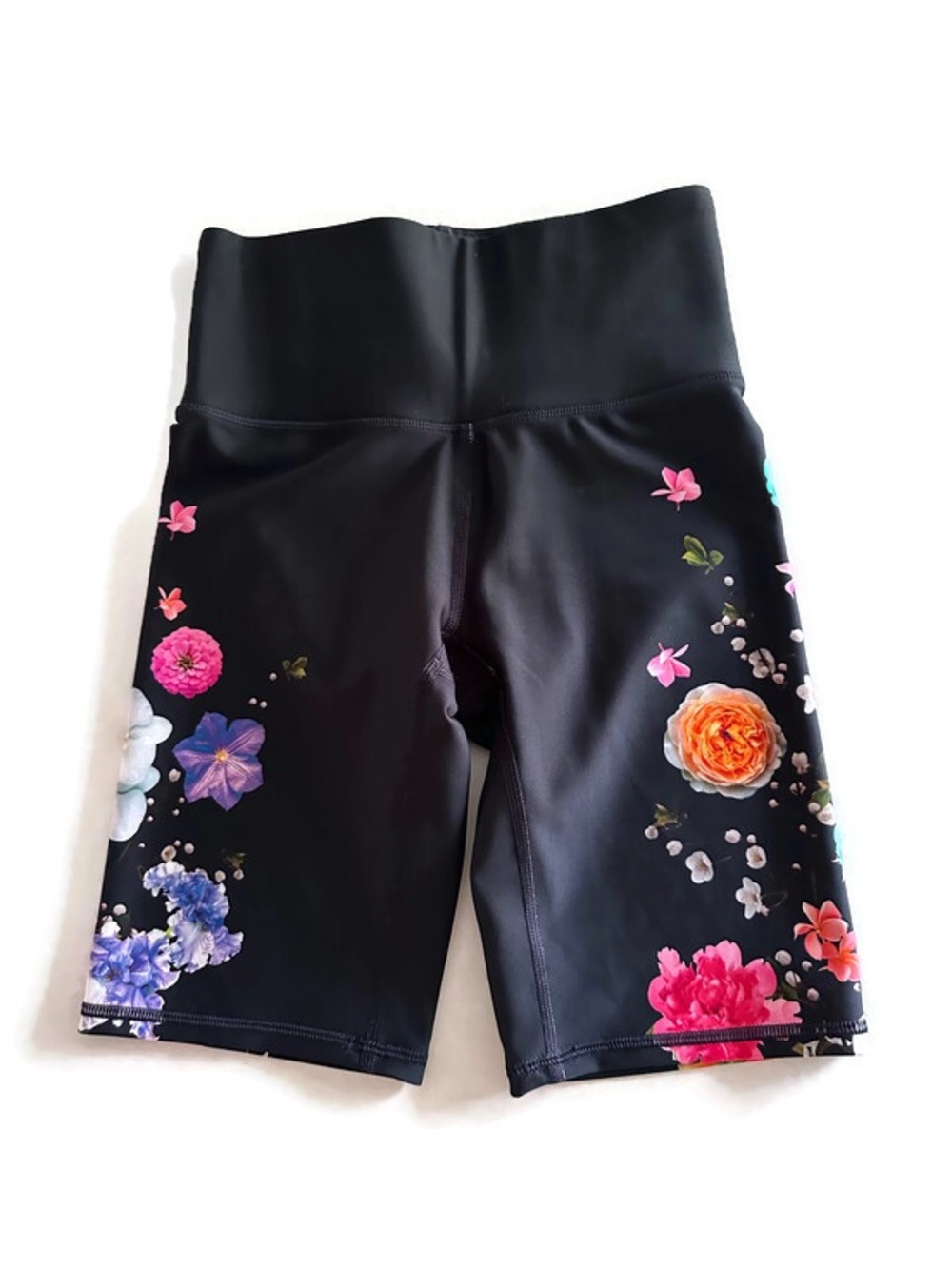 Terez Black Athletic Floral Bike Shorts